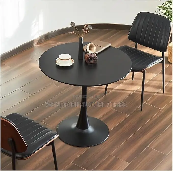Coffee Table; Round Sun Black Elegen Coffee Table