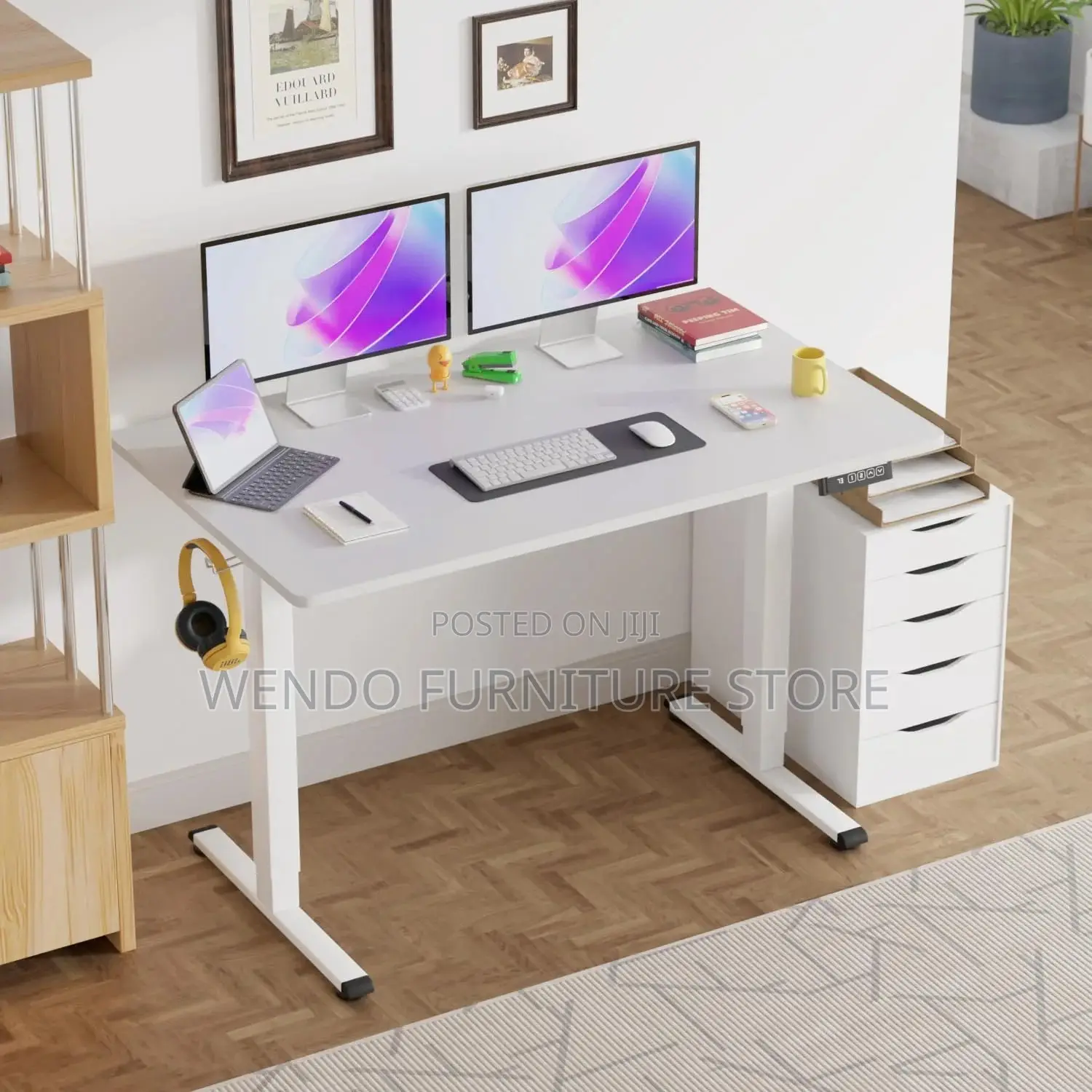 Office Desk; 160cm Adjustable Home Office Flexi Stand Desk