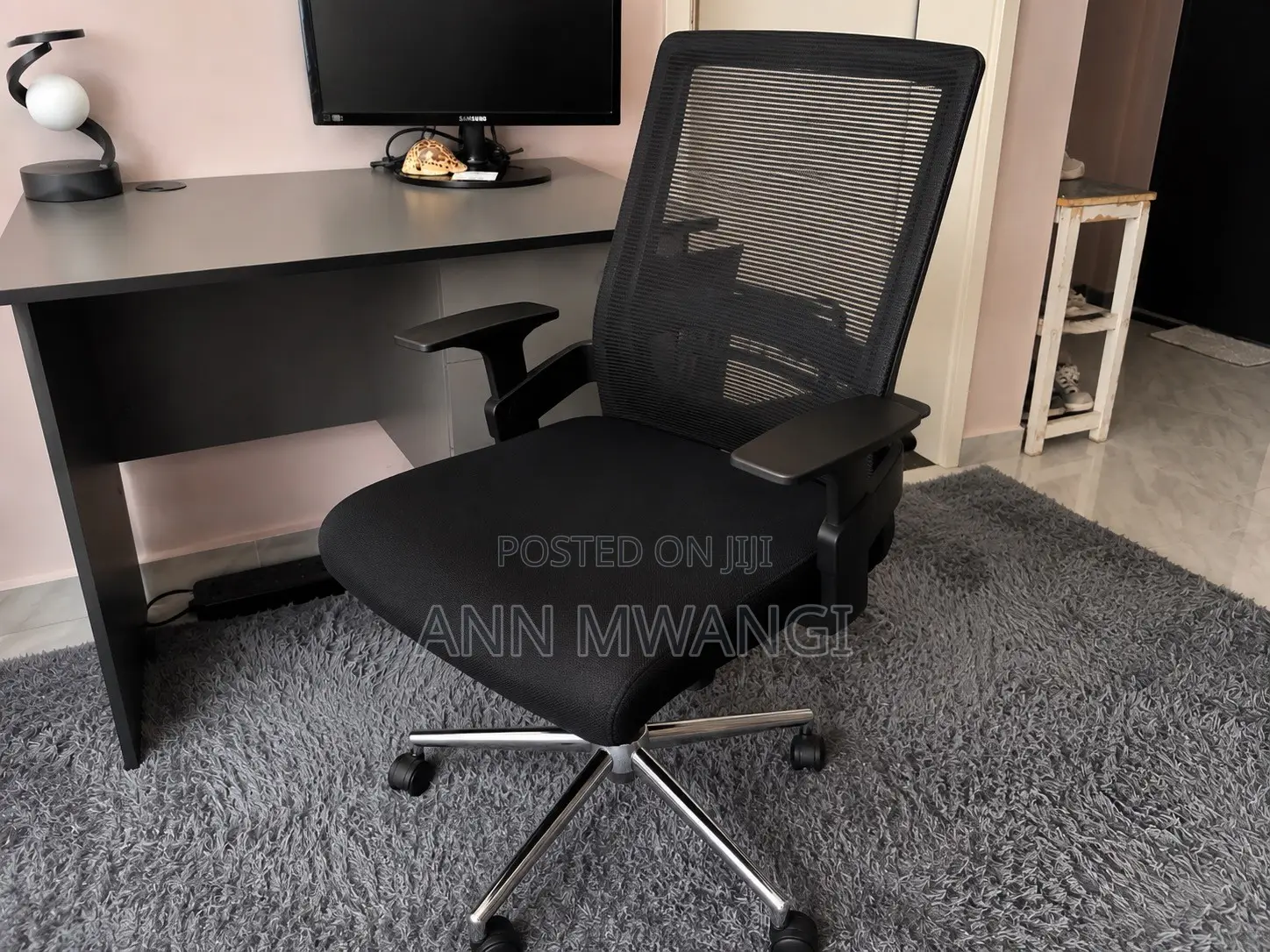 Complete Home Office Setup – Desk + 2 Chairs + Samsung Monitor