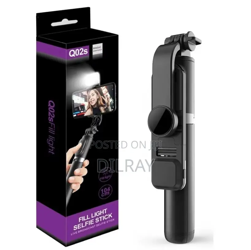 Q02s Fill Light Selfie / Vlog Stick With Stand