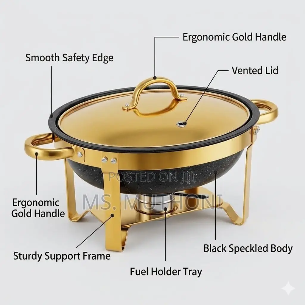 New Design Improved Black / Gold 6 L Chaffing Dish
