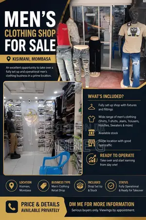 Men’s Clothing Shop for Sale