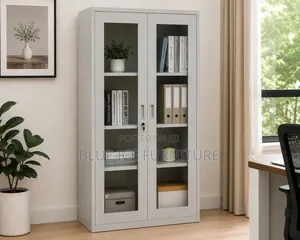 Steel Office Cabinet With Glass Doors