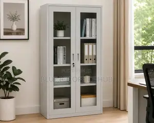 Steel Office Cabinet With Glass Doors