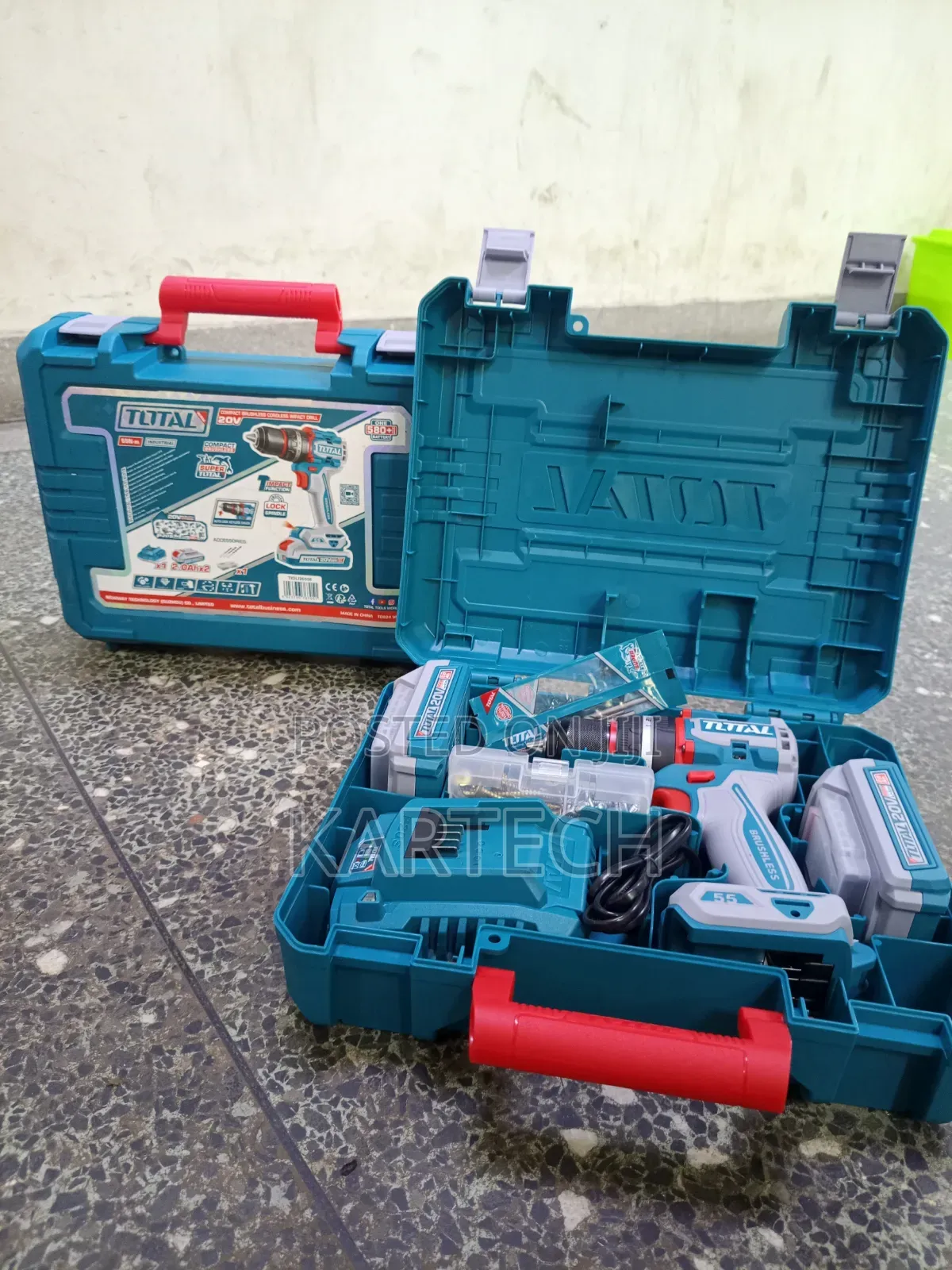 TOTAL Compact Brushless Cordless Impact Drill (20V, 55Nm),