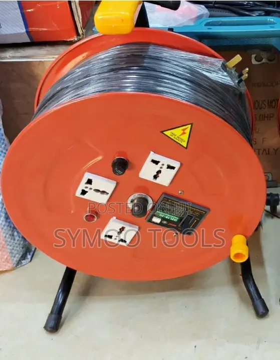 Heavy-Duty Cable Reel Extension Cord Drum