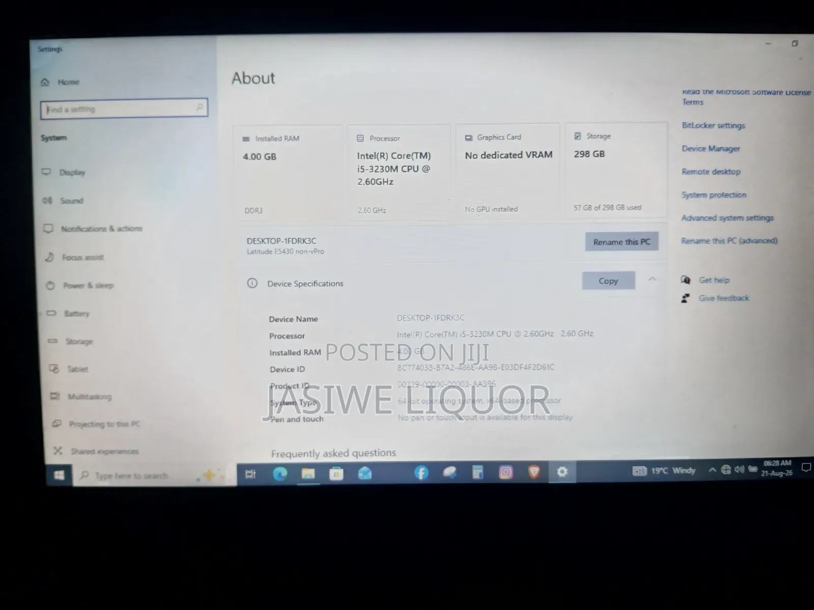 Laptop Dell Latitude E5430 4GB Intel Core i5 HDD 256GB