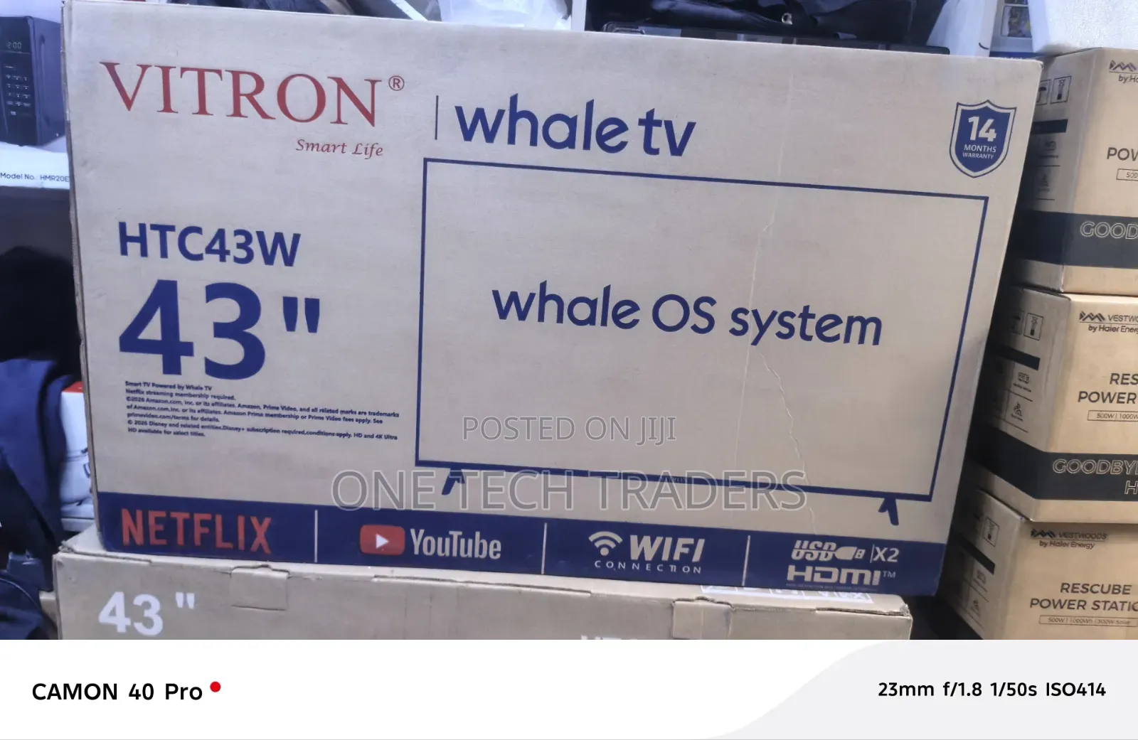 Vitron 43 Inch Smart Whale TV – Inbuilt WiFi & Bluetooth