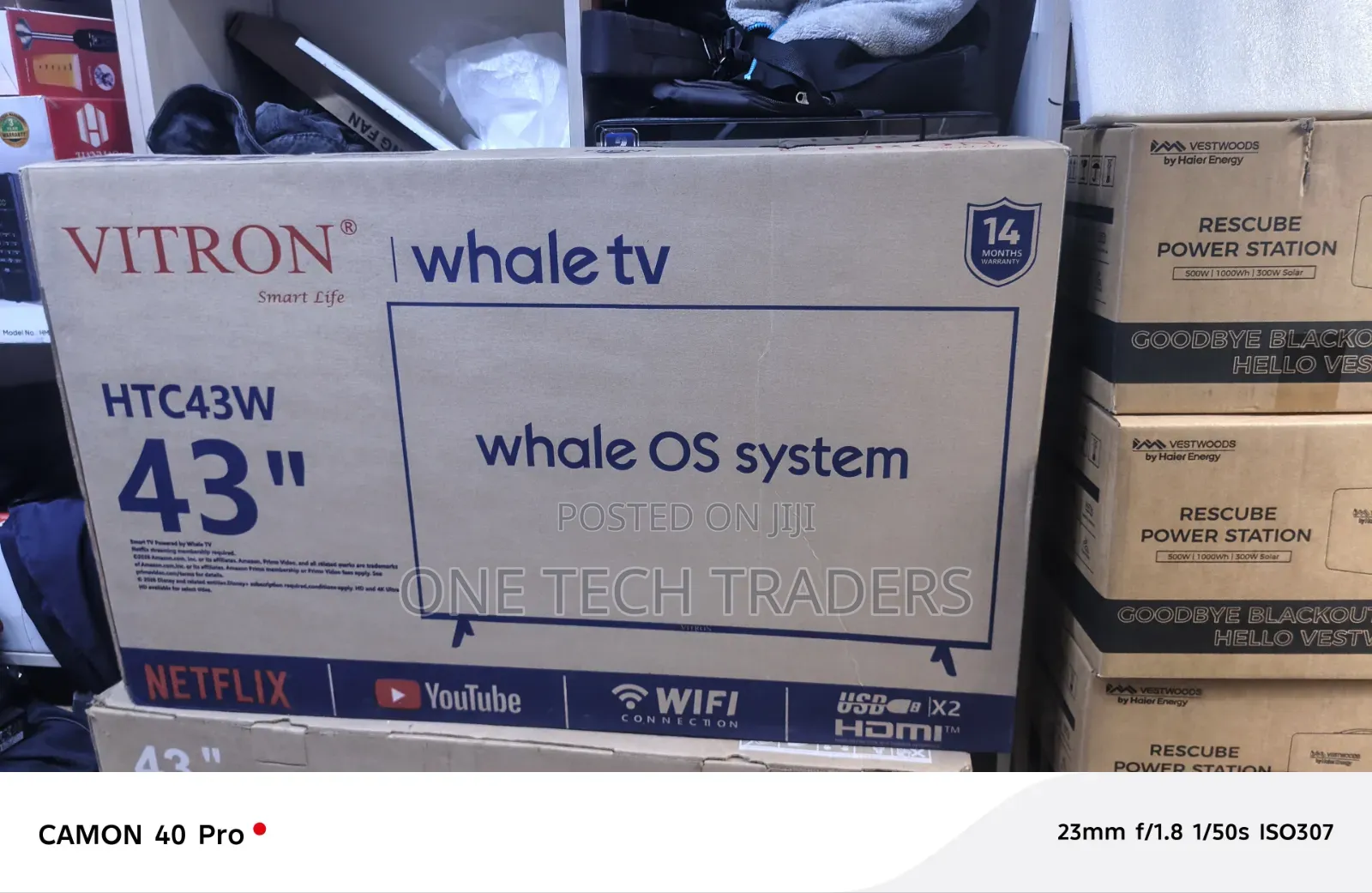 Vitron 43" Whale OS Smart LED TV – HD Display With Bluetooth