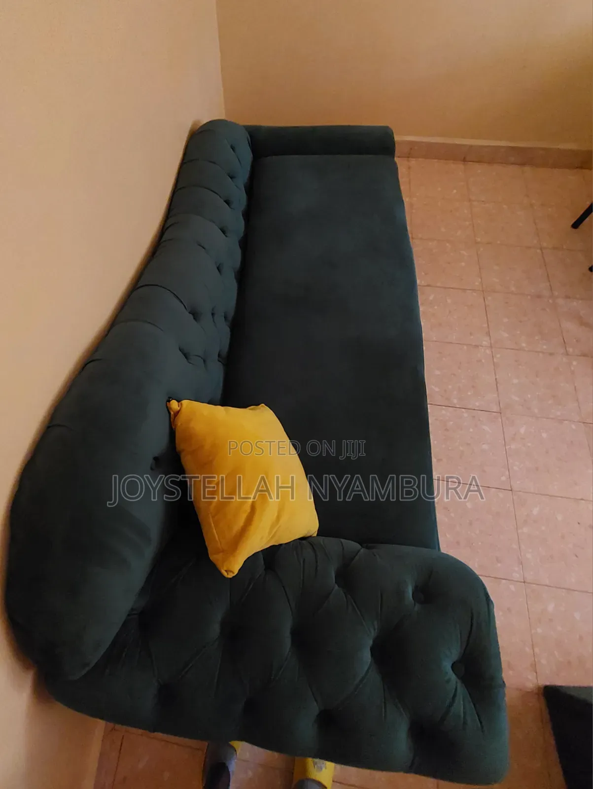 3-Seater Green Velvet Divan Sofa
