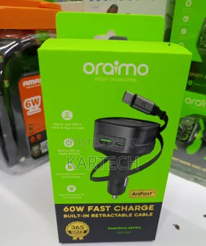 Oraimo PowerDrive 601 Pro (OCC-7601T) 60W Fast-Charging Car Charger