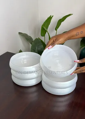 Frosted, Rippled,handcrafted Crystal Glass Dinner Plates