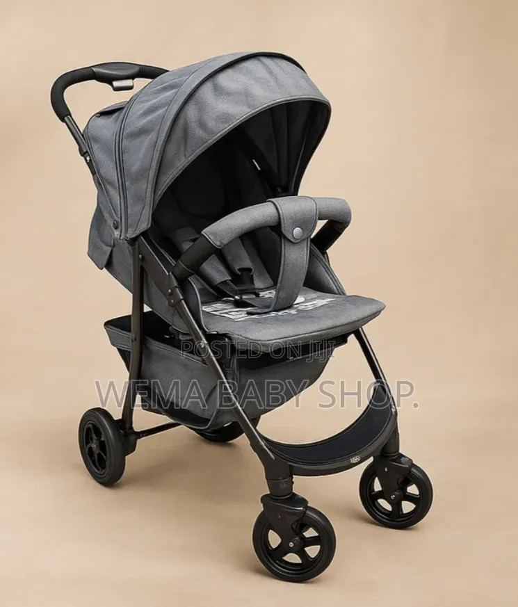 Baby Stroller – Foldable Pram With Comfortable Seat,Safety Harness