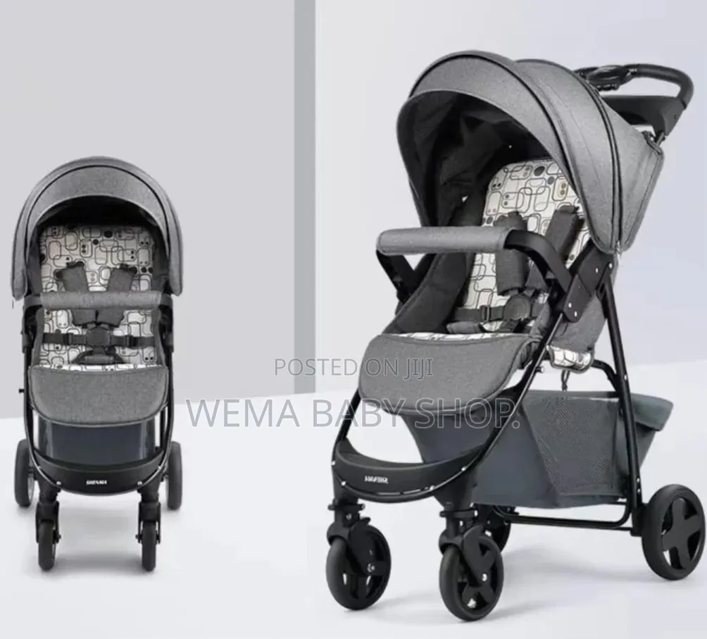 Baby Stroller – Foldable Pram With Comfortable Seat,Safety Harness
