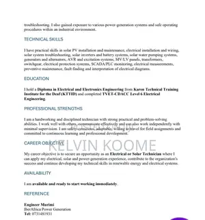 Electrical Technician Trainee