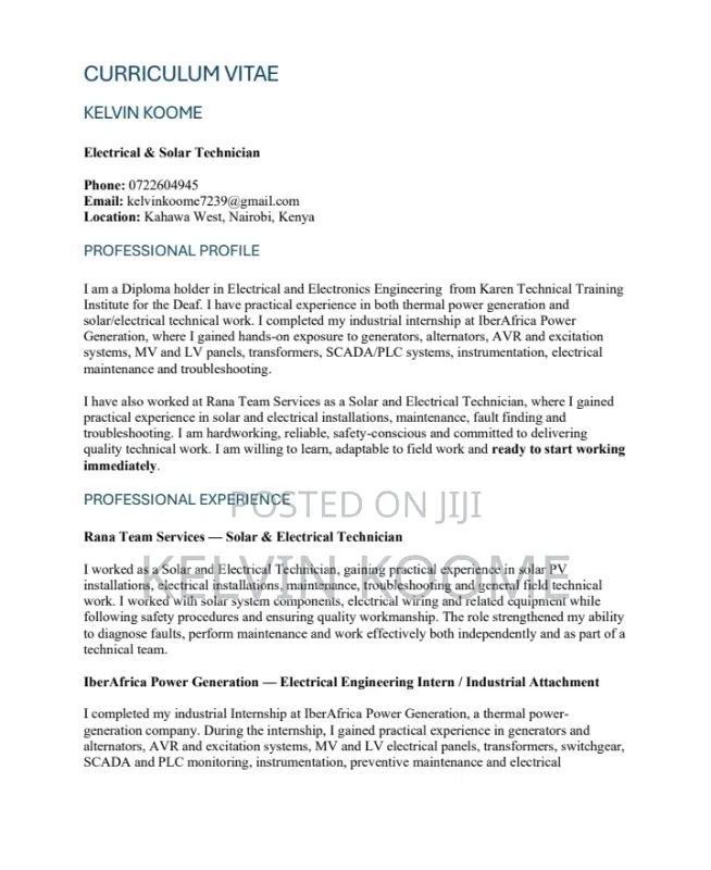 Electrical Technician Trainee