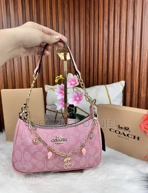 Coach-Style Ladies Shoulder Bags – Pink Black