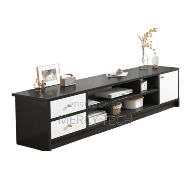 Executive TV Stand With Shelves Cabinet