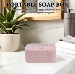 Peach and Blue Portable Travel Soap Holder