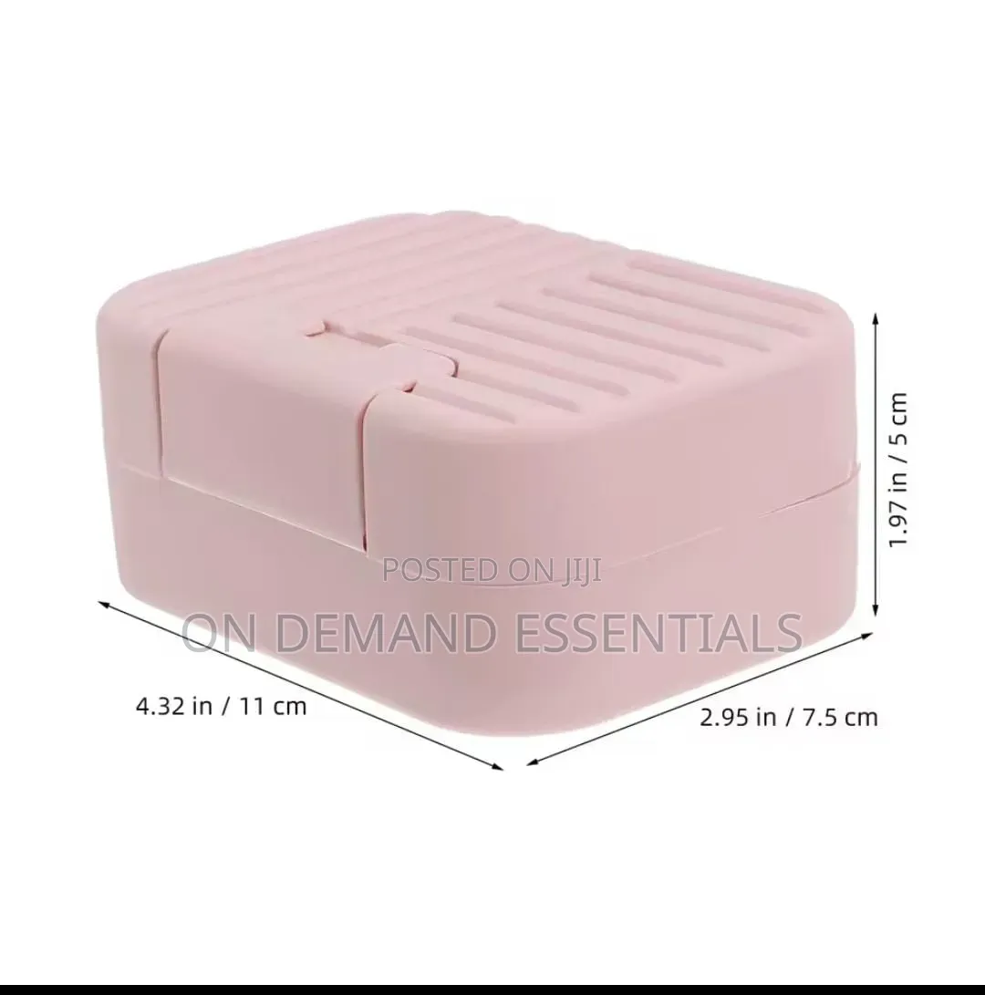 Peach and Blue Portable Travel Soap Holder