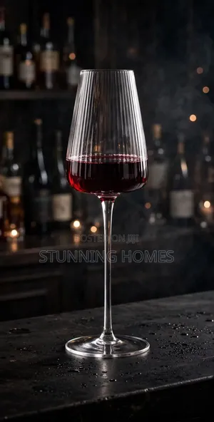6pcs Elegant Ribbed Wine Glasses