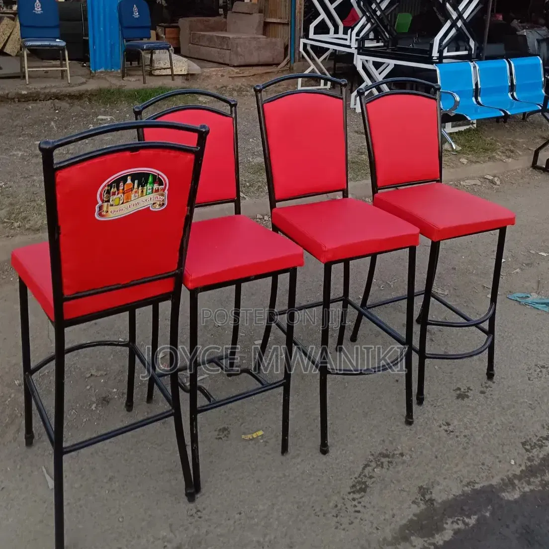 High Bar Red Branded Chairs or Counter Chairs 