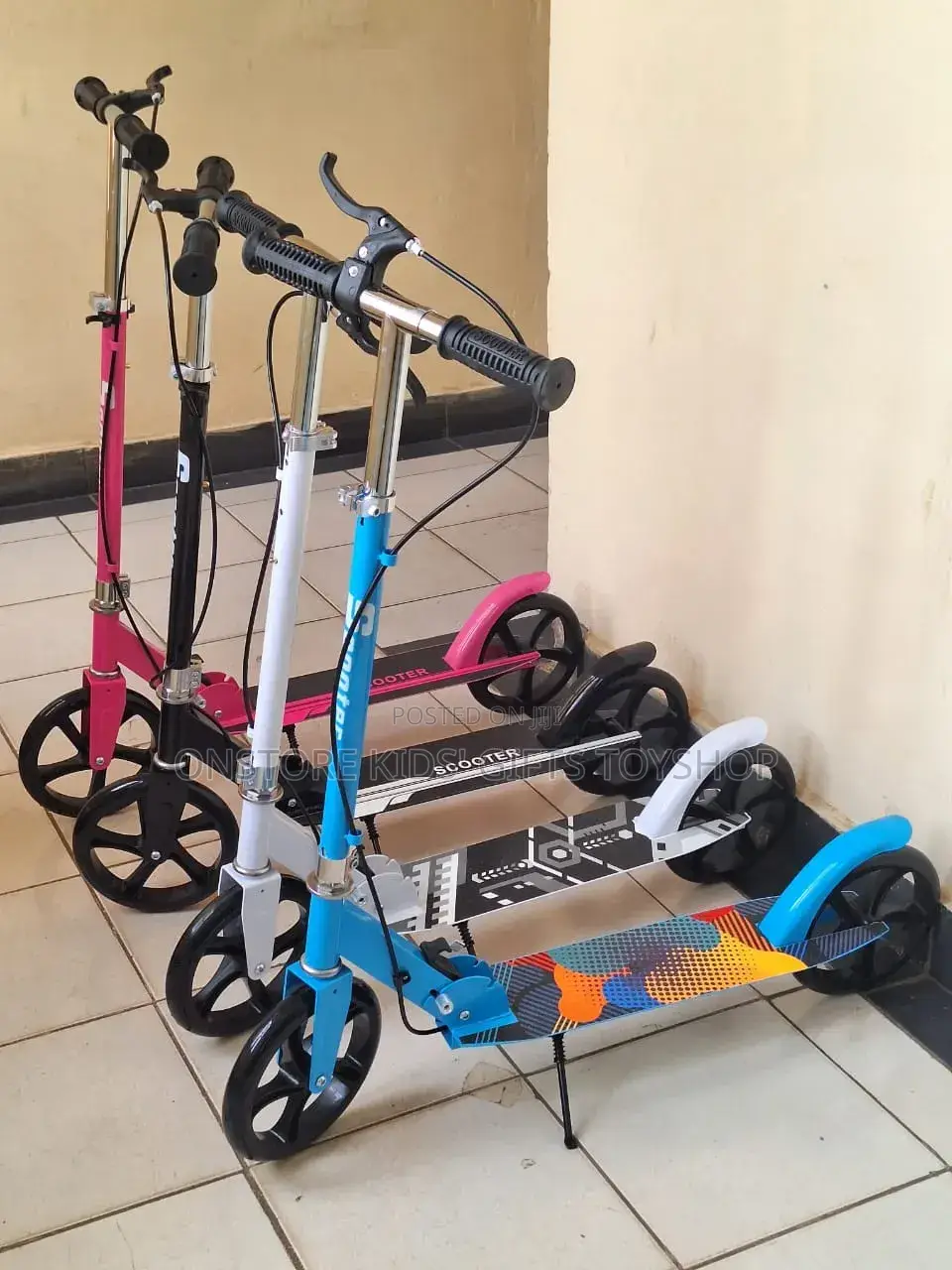Kids Metallic Kick Scooters With Two Wheels