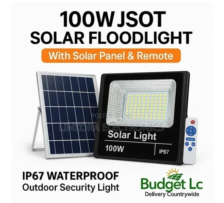 100W Solar Flood Light Waterproof IP67 JSOT Outdoor Security