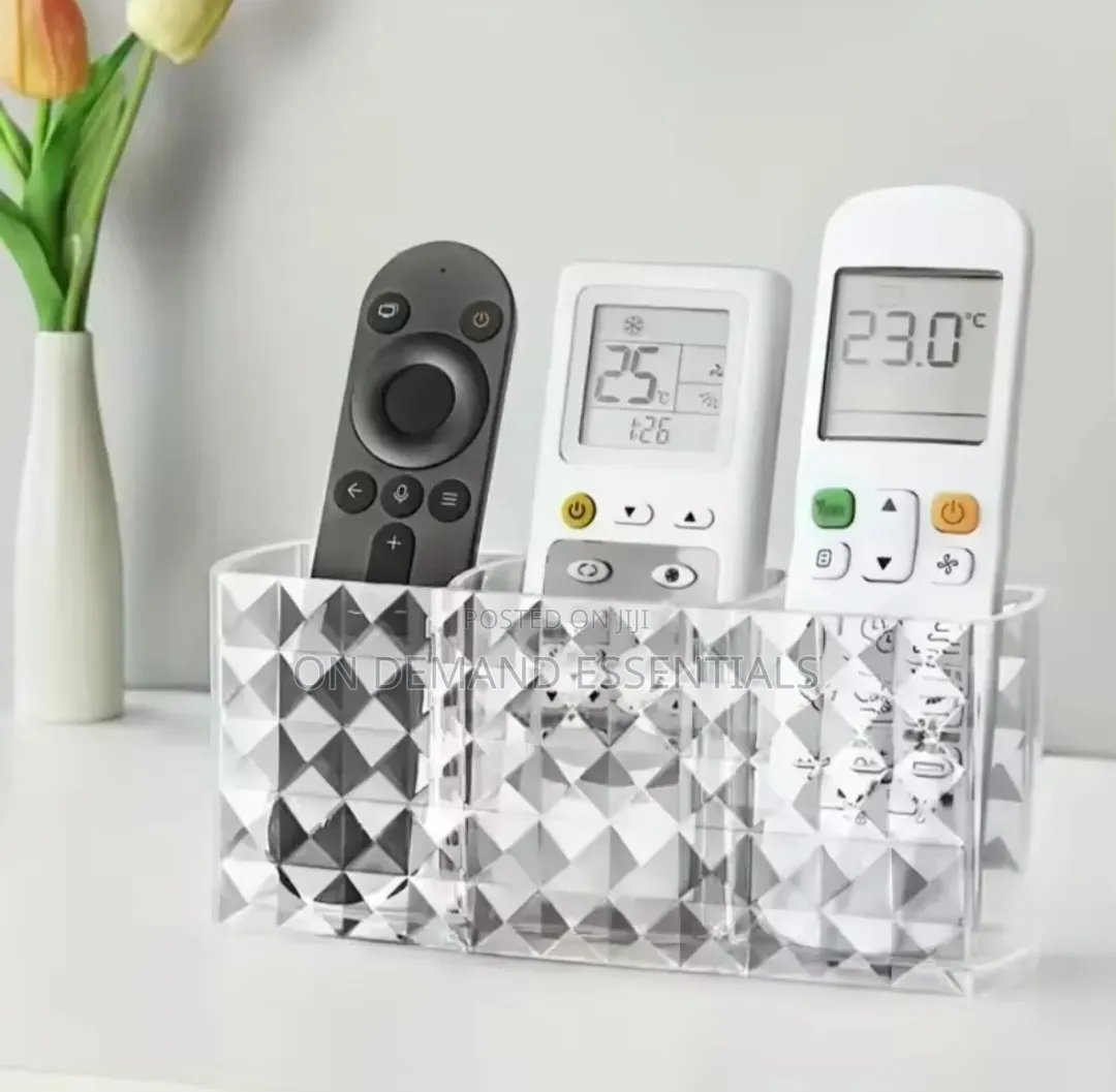 Diamond Acrylic Desktop/Remote/Makeup Organizer Partitioned