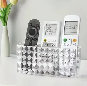 Diamond Acrylic Desktop/Remote/Makeup Organizer Partitioned