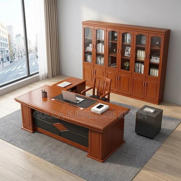 Executive Mahogany L-Corner Table-180cm - thumbnail 7