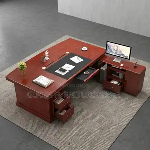 Executive Mahogany L-Corner Table-180cm