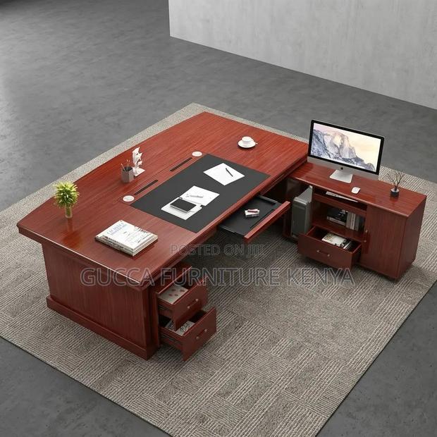 Executive Mahogany L-Corner Table-180cm - thumbnail 4