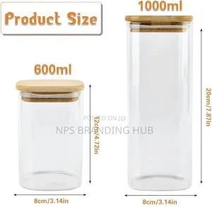 Glass Cereal Container Bamboo Lid PO