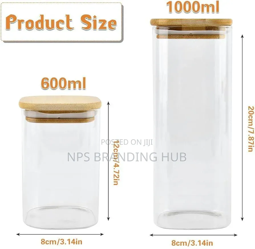 Glass Cereal Container Bamboo Lid PO