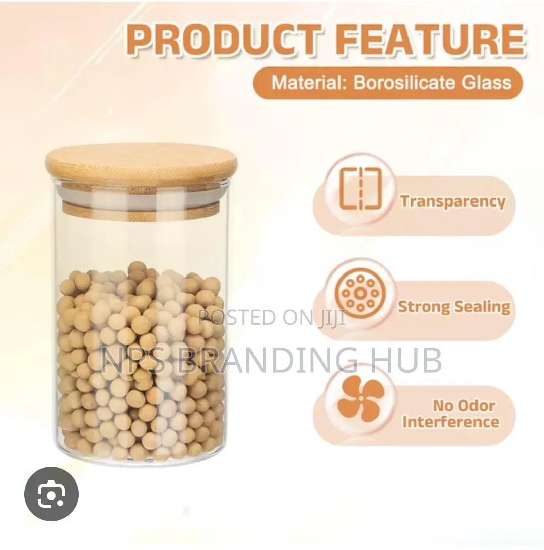 Glass Cereal Container Bamboo Lid PO