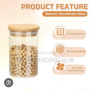 Glass Cereal Container Bamboo Lid PO