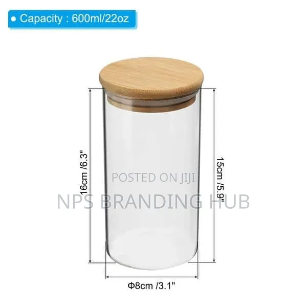 Glass Cereal Container Bamboo Lid PO