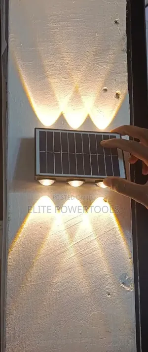 Up Down Solar Wall Light 3 Eyes Warm White Solar Powered