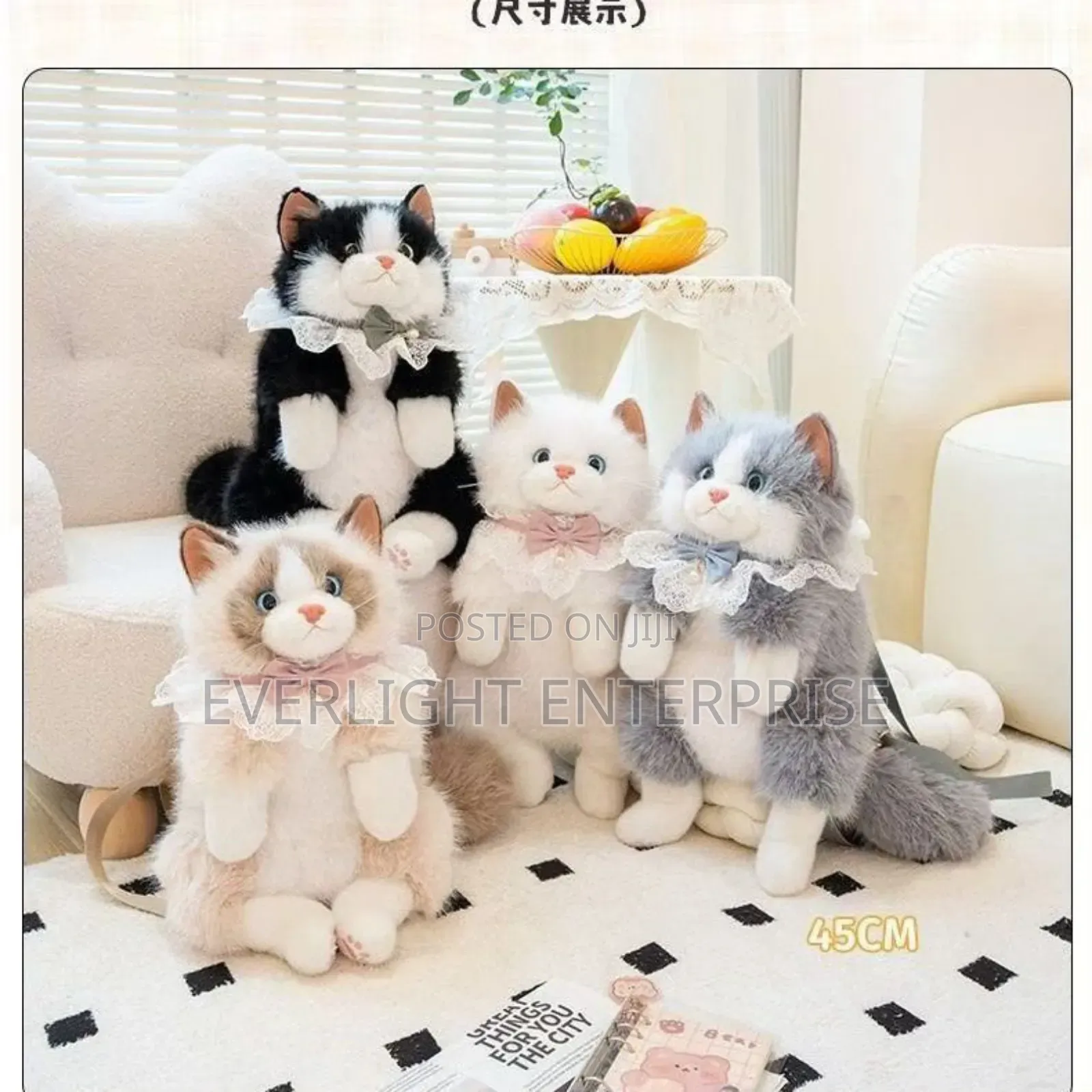 Cute Cat Plush Backpack Purse