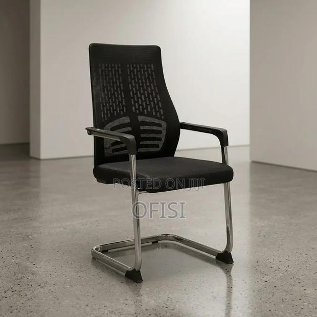 Office Chair; Black Waiting Office Chair