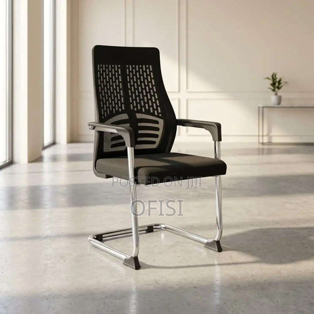 Office Chair; Black Waiting Office Chair