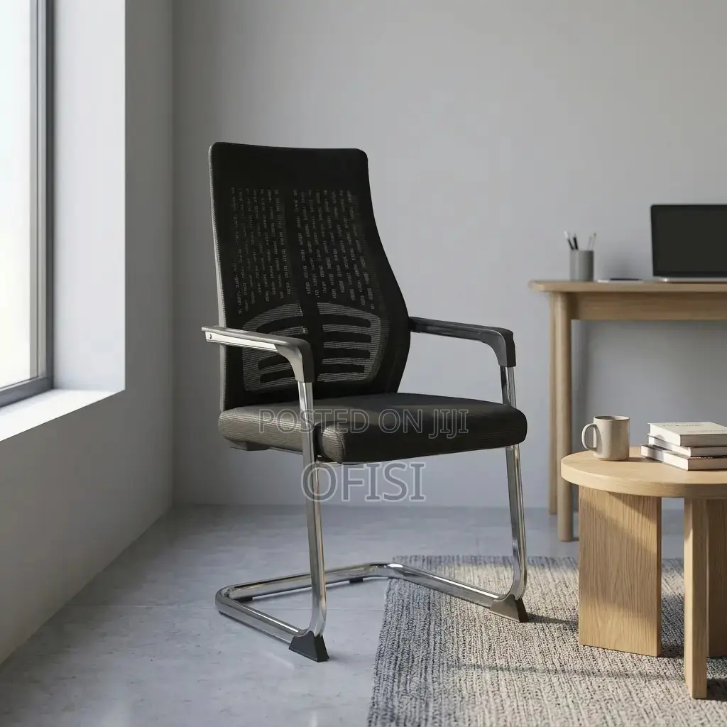 Office Chair; Black Waiting Office Chair