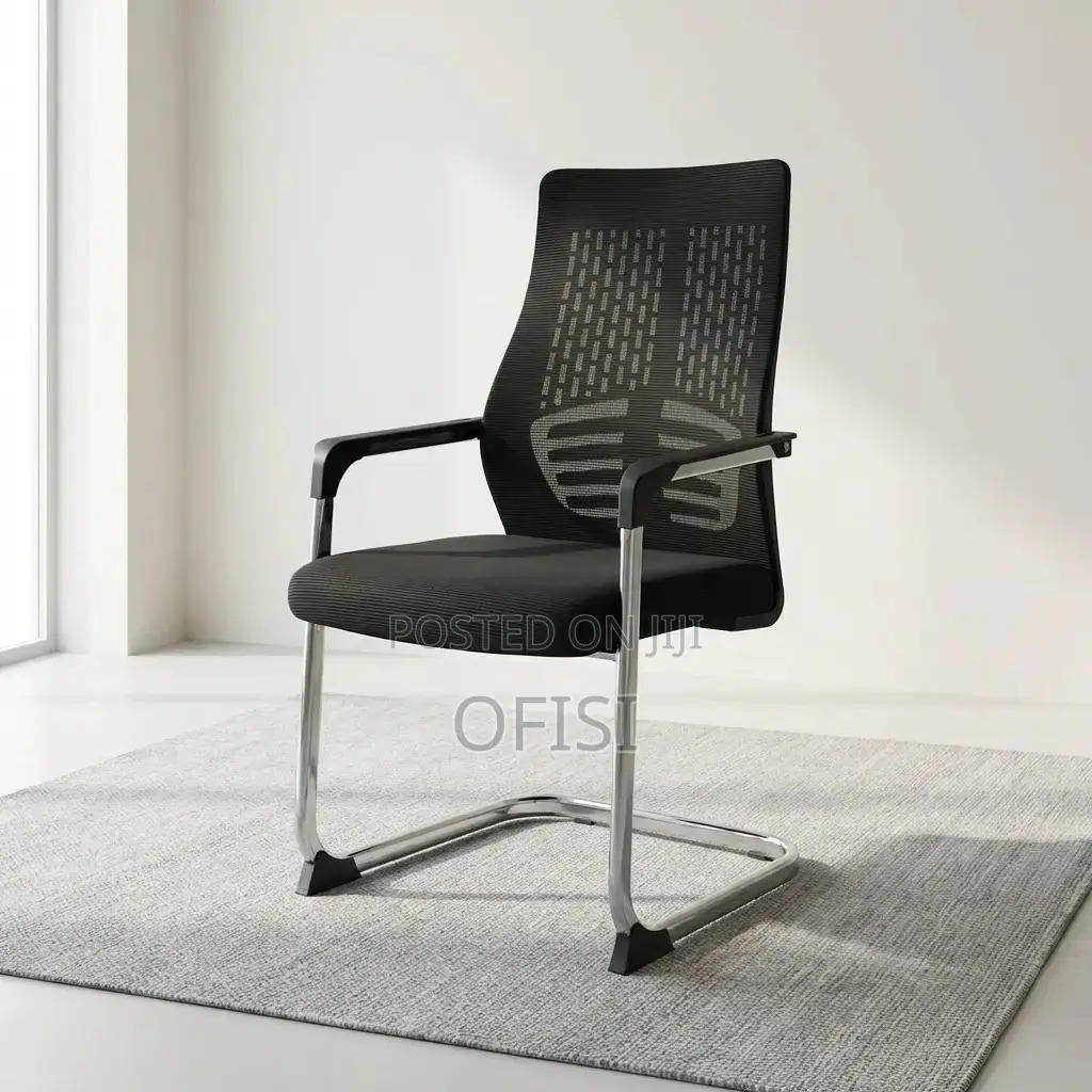 Office Chair; Black Waiting Office Chair