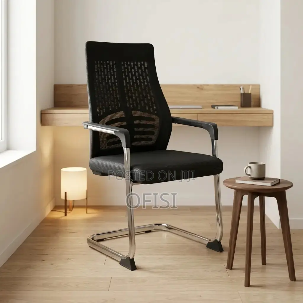 Office Chair; Black Waiting Office Chair