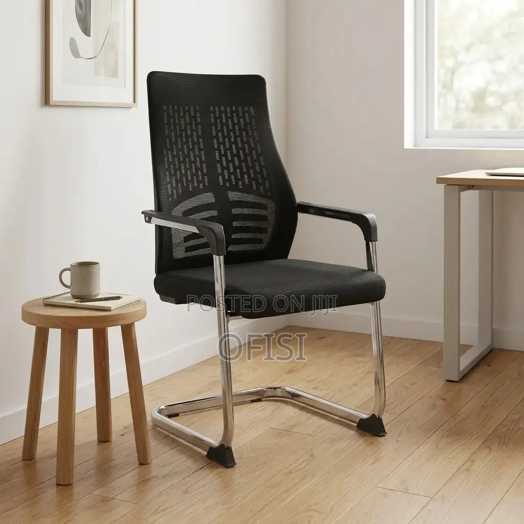 Office Chair; Black Waiting Office Chair