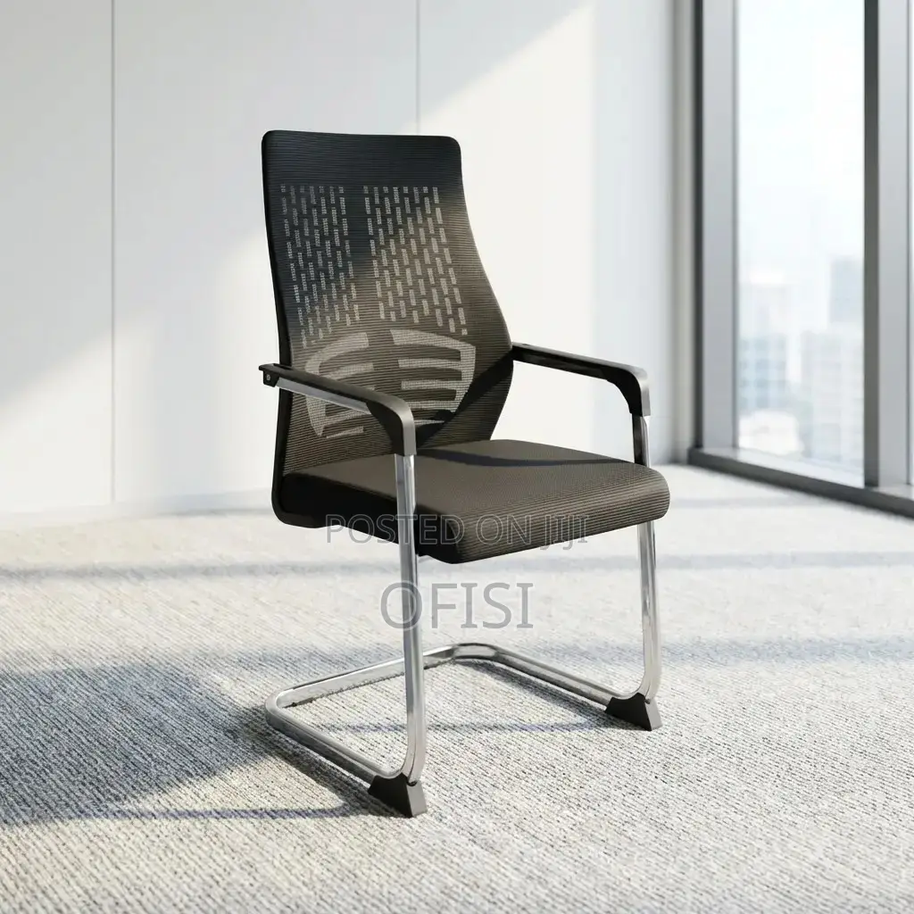 Office Chair; Black Waiting Office Chair