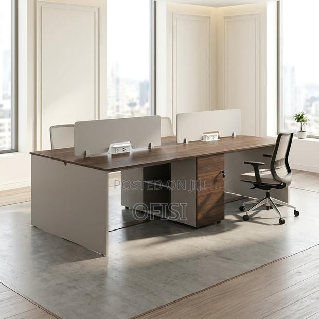 Office Workstation; Wooden 4 Seater Office Workstation Desk