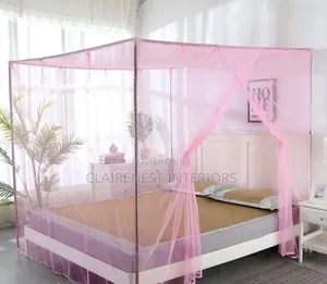 Keep Your Family Sleeping Comfortably With Pink 4 Stand Mosquito Net