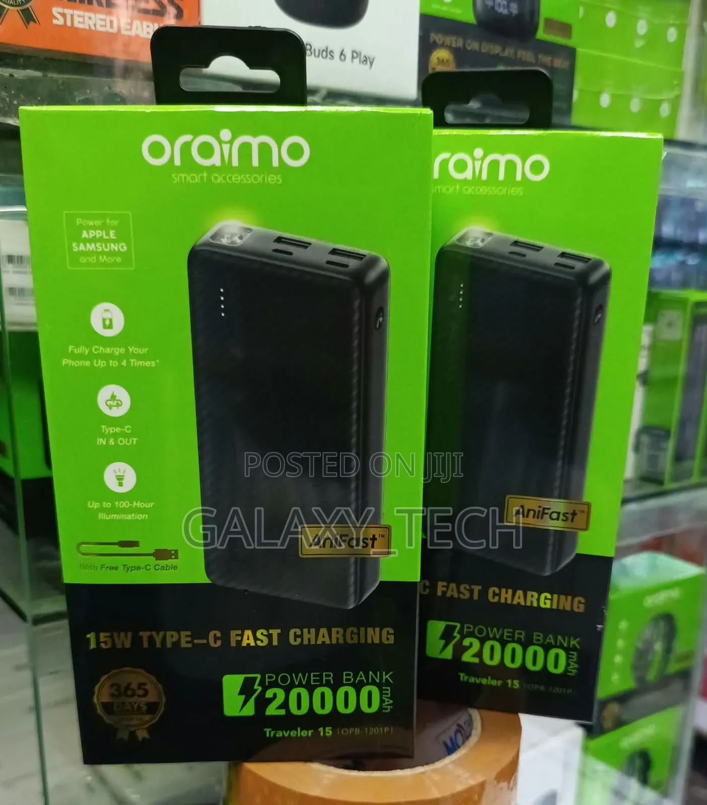Oraimo 20000mAh Power Bank 15w- Type-C Fast Charge